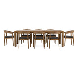 Evora + Sintra - Outdoor Eucalyptus + Grey Olefin 9-Piece Dining Set - View Image 1