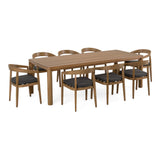Evora + Sintra - Outdoor Eucalyptus + Grey Olefin 9-Piece Dining Set - View Image 1