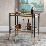 Kentmore Modern Bar Cart - Gold / Black by Uttermost - View 2