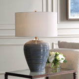 Moher Glossy Blue Table Lamp by Uttermost - View 2