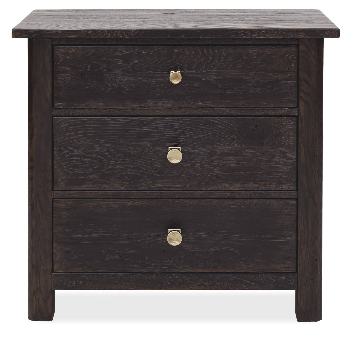 Driftwood Three-Drawer Nightstand Burnt Timber - Black by Hooker Furniture - View 3