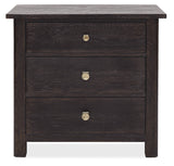 Driftwood Three-Drawer Nightstand Burnt Timber - Black by Hooker Furniture - View 3
