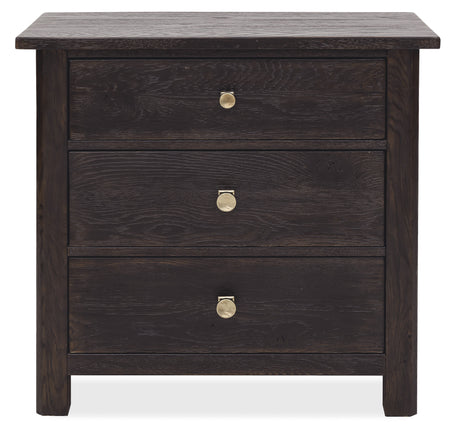 Driftwood Three-Drawer Nightstand Burnt Timber - Black by Hooker Furniture - View 3