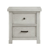Classic Light Gray Finish Nightstand of 2x Drawers Wooden Bedroom Furniture 1pc