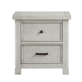 Classic Light Gray Finish Nightstand of 2x Drawers Wooden Bedroom Furniture 1pc