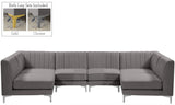 Alina - Modular Sectional 6 Piece - Grey - Fabric - 604Grey - Sec6B - Home Elegance USA - 2