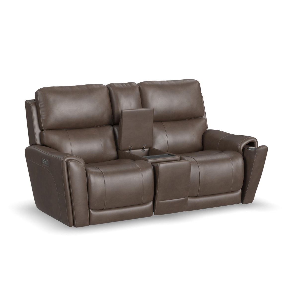 Carter Power Reclining Loveseat With Console & Power Headrests & Lumbar - Cappuccino | Flexsteel