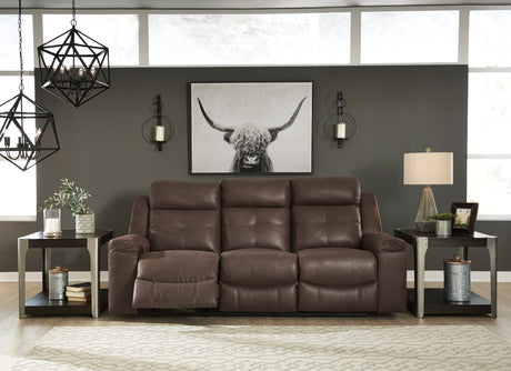 Ashley Coffee Jesolo Reclining Sofa - Faux Leather - 8670488 - Home Elegance USA - 3