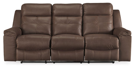 Ashley Coffee Jesolo Reclining Sofa - Faux Leather - 8670488 - Home Elegance USA - 1