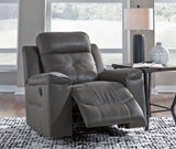 Ashley Dark Gray Jesolo Rocker Recliner - Faux Leather | Home Elegance USA