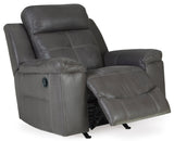 Ashley Dark Gray Jesolo Rocker Recliner - Faux Leather | Home Elegance USA