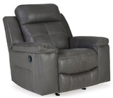 Ashley Dark Gray Jesolo Rocker Recliner - Faux Leather | Home Elegance USA