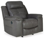 Ashley Dark Gray Jesolo Rocker Recliner - Faux Leather | Home Elegance USA