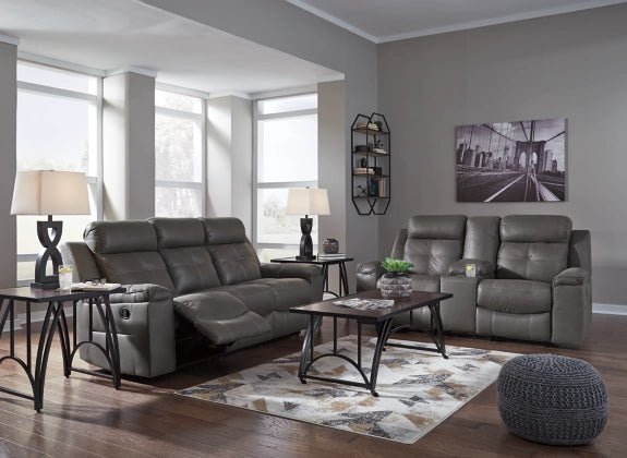 Dark Gray Jesolo Reclining Sofa - Faux Leather | Ashley - 8670588 - Home Elegance USA - 3