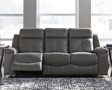 Dark Gray Jesolo Reclining Sofa - Faux Leather | Ashley - 8670588 - Home Elegance USA - 4