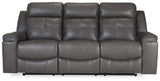 Dark Gray Jesolo Reclining Sofa - Faux Leather | Ashley - 8670588 - Home Elegance USA - 1