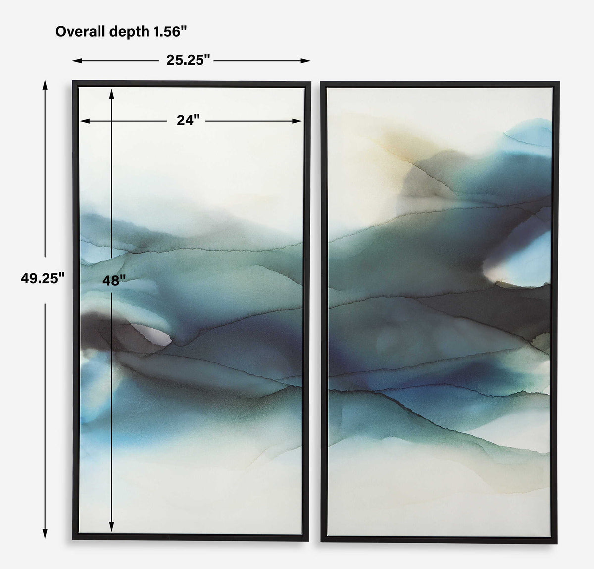 September Desert Modern Watercolor Art (Set of 2) - Blue / Beige by Uttermost - View 7