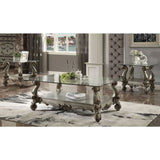 Acme - Versailles End Table 86842 Clear Glass & Antique Platinum Finish