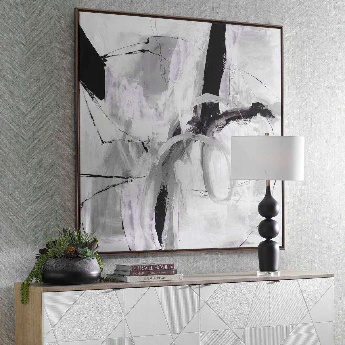 Looping Eternity Framed Abstract Art - Gray by Uttermost - View 3