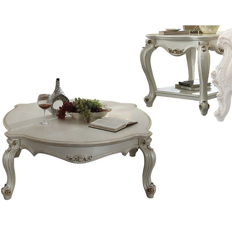 Acme - Picardy Coffee Table 86880 Antique Pearl Finish