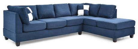 Malone G630B-SC Sectional (Without Ottoman) , NAVY BLUE - sold by Home Elegance USA