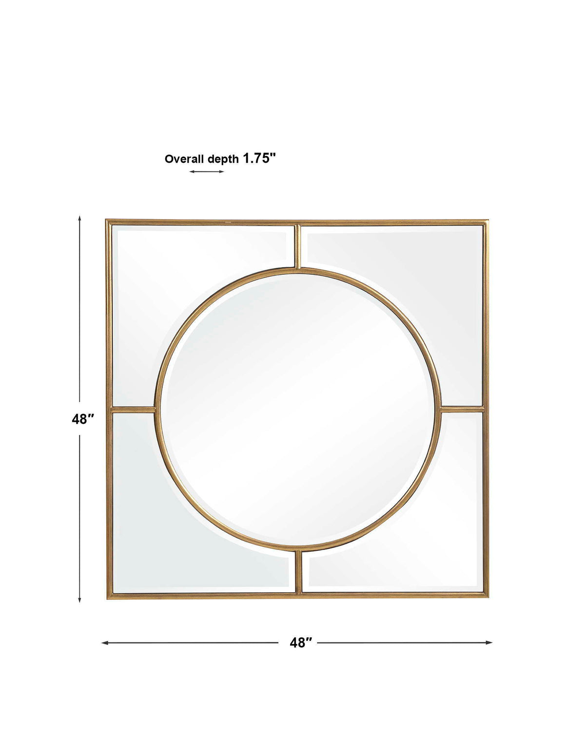 Stanford Square Mirror - Gold by Uttermost - View 5