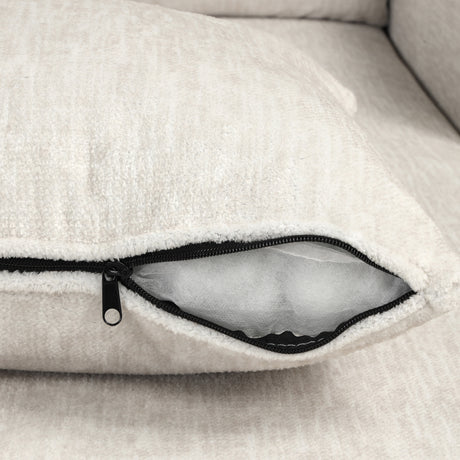 Contemporary U-shaped Sectional Sofa with Movable Storage Ottoman, White Chenille 111.8' - sold by Home Elegance USA
