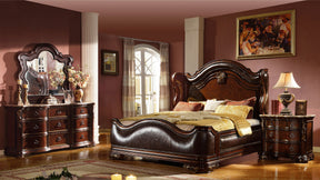 Bella Traditional Queen 4pc Bedroom set made with wood in Dark Walnut - sold by Home Elegance USA