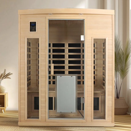 Low EMF Three-Person Far-Infrared Sauna Room with Bluetooth & LED Lighting - sold by Home Elegance USA