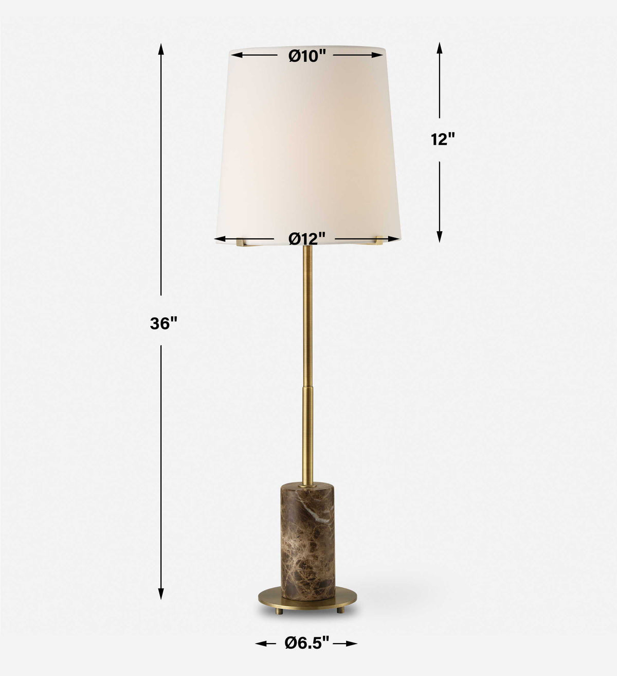 Sepia Brown Marble Buffet Lamp - Dark Brown by Uttermost - View 7