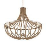 Lovelock 4 Light Rope Empire Chandelier - Light Brown by Uttermost - View 4
