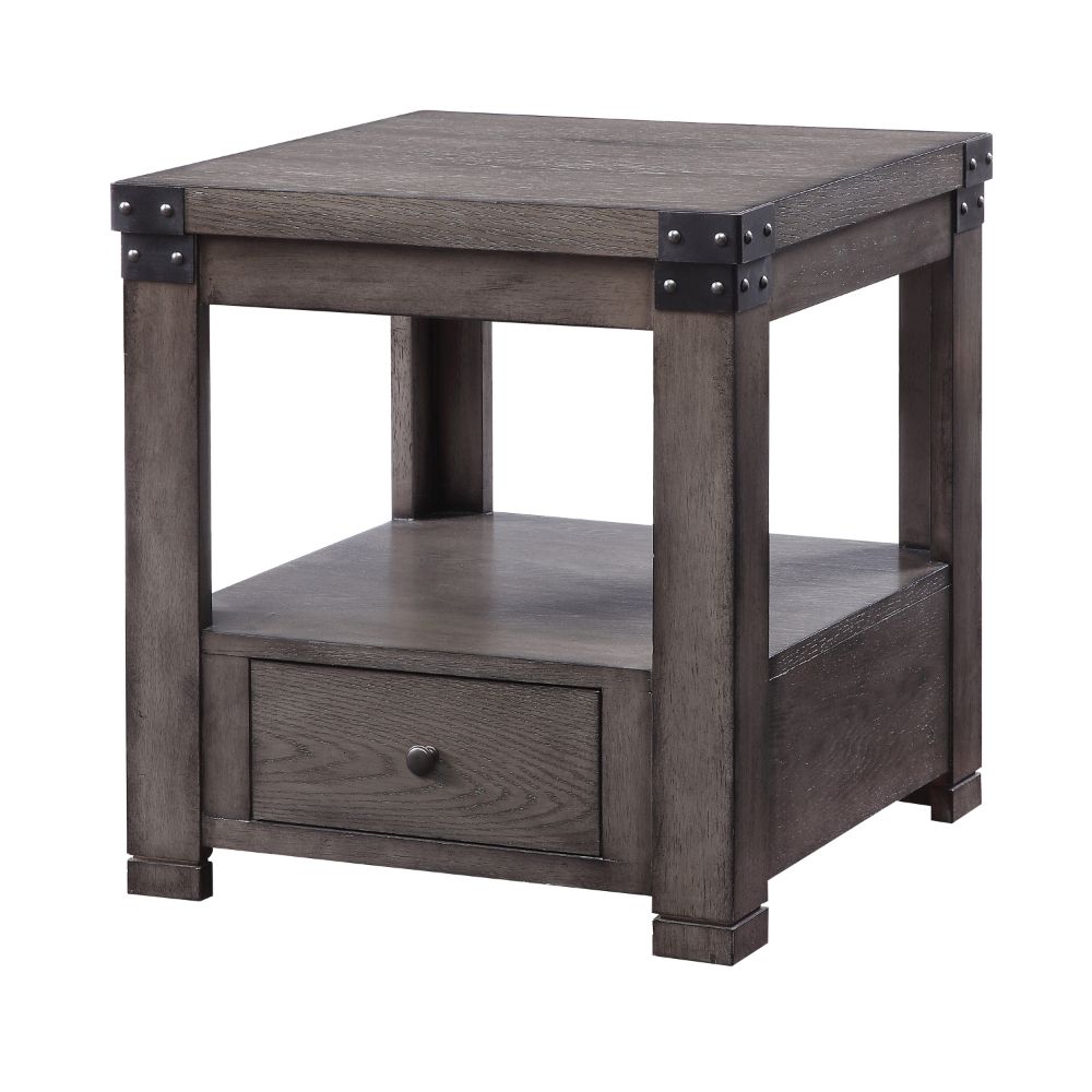 Acme - Melville End Table 87102 Ash Gray Finish