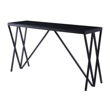 Acme - Magenta Sofa Table 87157 Glass & Black Finish