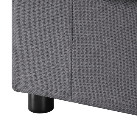 Cassandra Modular 5-Piece Sectional in Charcoal Grey with Solid Wood Legs and Plush Fabric Upholstery - sold by Home Elegance USA