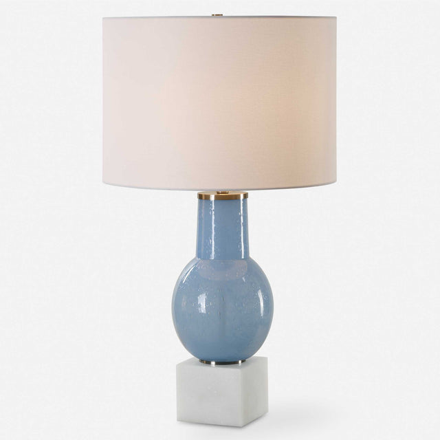 Clear Sky Blue Glass Table Lamp by Uttermost - View 1