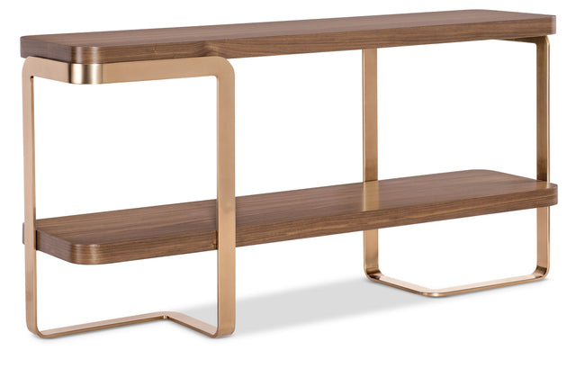 Eleana Console Table Medium Wood / Gold - Dark Brown / Gold by Hooker Furniture - View 1