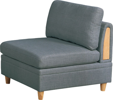 Contemporary Living Room Furniture 7pc Sectional Sofa Set Steel Dorris Fabric Couch 4x Wedges 2x Armless Chair And 1x Ottomans - sold by Home Elegance USA