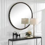 Sele Oversized Round Mirror - Black by Uttermost - View 3