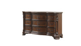Traditional Style 9-Drawer Dresser With metal drawer pulls Made with Wood in Dark Walnut
