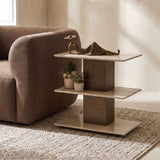 Travertini 3 Tiered Accent Table - Bronze / Beige by Uttermost - View 2
