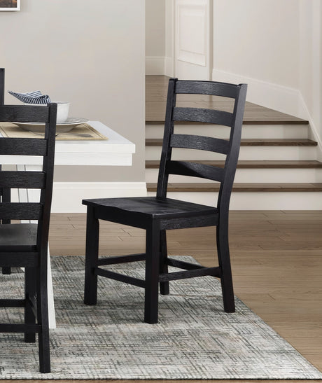Modern Contemporary Black White 5pc Dining Set Table and 4 Side Chairs Set Wooden Kitchen Dining Furniture Casual Style - sold by Home Elegance USA