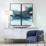 September Desert Modern Watercolor Art (Set of 2) - Blue / Beige by Uttermost - View 2