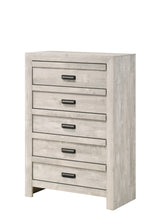 1pc Contemporary Chest Five Storage Drawers Rustic Beige Gray Finish Bedroom Wooden Furniture