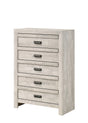 1pc Contemporary Chest Five Storage Drawers Rustic Beige Gray Finish Bedroom Wooden Furniture