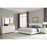 Dulcey White High Gloss 4-piece Queen Bedroom Set