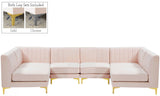 Alina - Modular Sectional 6 Piece - Pink - Fabric - 604Pink - Sec6B - Home Elegance USA - 1