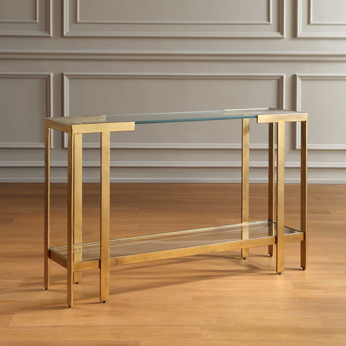 Kendrick Glass Console Table - Gold by Uttermost - View 3