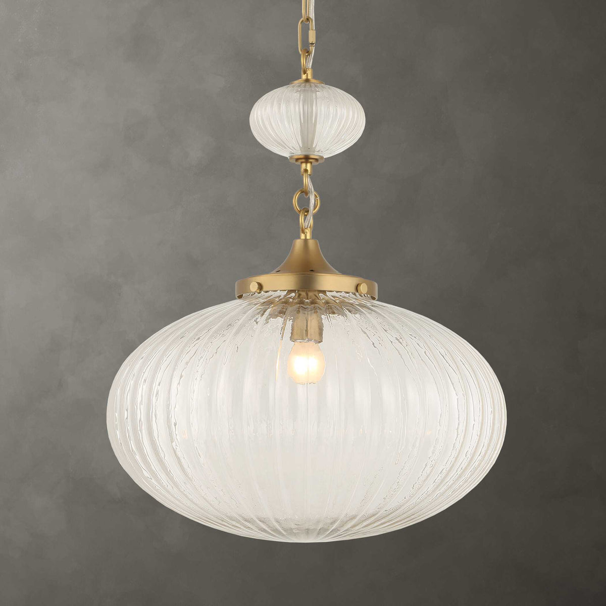 Bellaire 1 Light Glass Shade Pendant - Gold by Uttermost - View 2