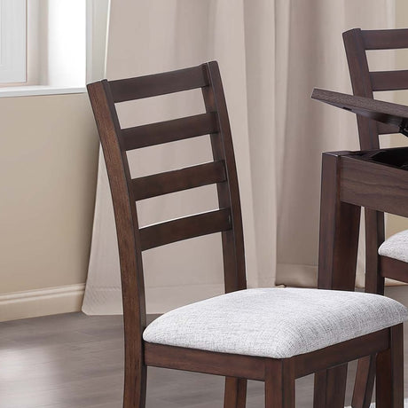 Contemporary Style 6pc Dining Set Walnut Dining Table w Storage Ladder Back 4x Side Chairs Bench Dining Room - sold by Home Elegance USA