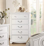 Classic Traditional Style White Finish 1pc Chest of 5x Dovetail Drawers Wooden Bedroom Furniture